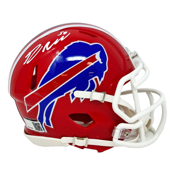 Greg Rousseau Signed Buffalo Bills Red TB Speed Mini Helmet Signed Mini Helmets TSE Buffalo 