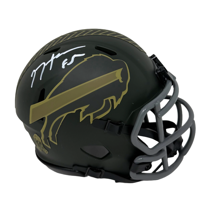 Jackson Hawes Signed Buffalo Bills 2025 Salute to Service Speed Mini Helmet
