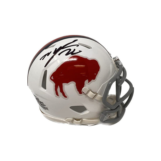 Steve Tasker Signed Buffalo Bills Red TB Speed Mini Helmet — TSE