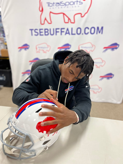 Skyler Bell Signed Buffalo Bills Full Size Standing Buffalo Replica Helmet with "Bills Mafia"