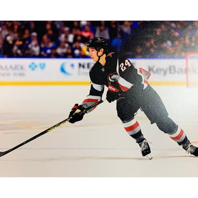 Dylan Cozens Unsigned Skating in Goathead Jersey 8x10 Photo Unsigned Photos TSE Buffalo 