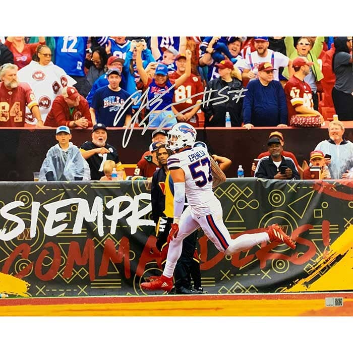 A.J Epenesa Signed Pick Six vs the Washington Commanders Photo Signed Photos TSE Buffalo 