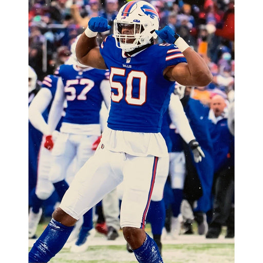 Greg Rousseau Unsigned Flexing in all Blue and White 8x10 Photo Unsigned Photos TSE Buffalo 