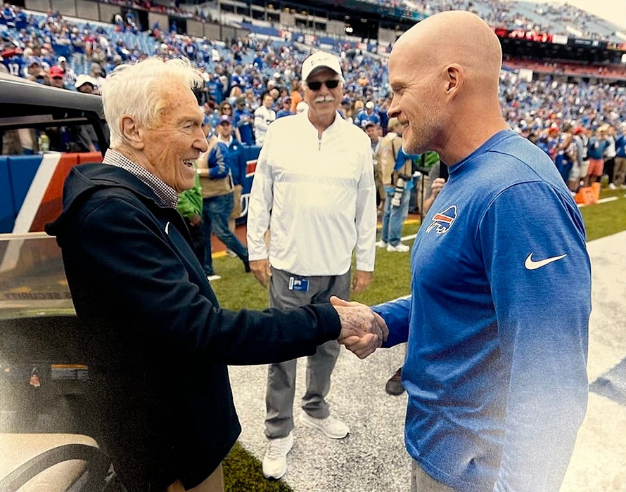 Sean McDermott and Marv Levy Shaking Hands Unsigned 16x20 Photo Unsigned Photos TSE Buffalo 