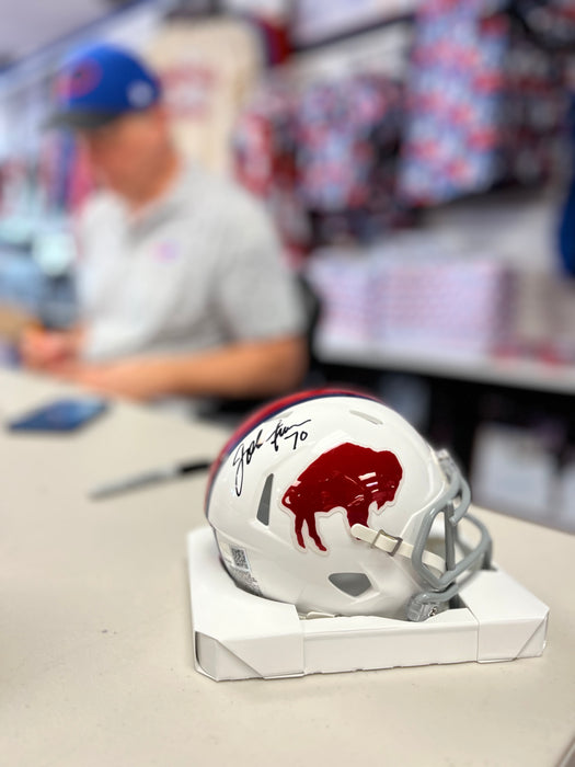 John Fina Signed Buffalo Bills Standing Buffalo Speed Mini Helmet