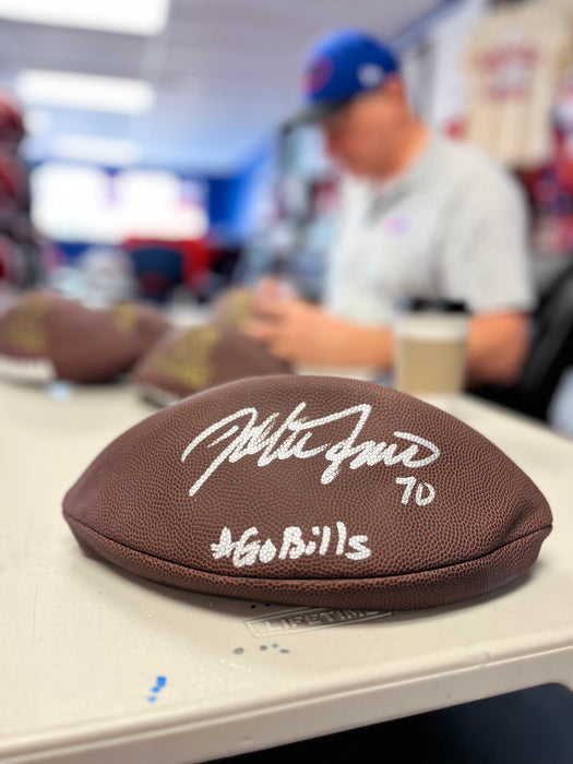 John Fina Signed Wilson Replica Football "Go Bills"
