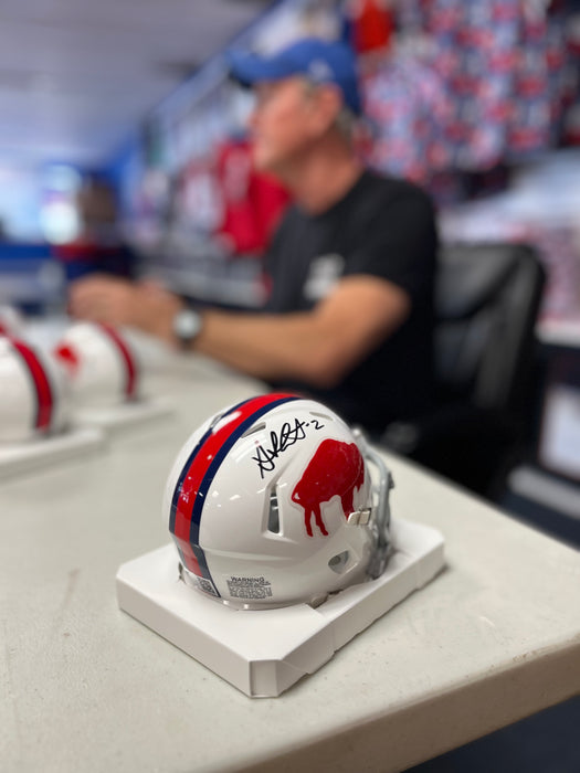 Steve Christie Signed Buffalo Bills Standing Buffalo Speed Mini Helmet