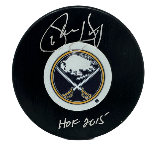 Phil Housley Signed Buffalo Sabres Autograph Logo Puck Signed Hockey Pucks TSE Buffalo 