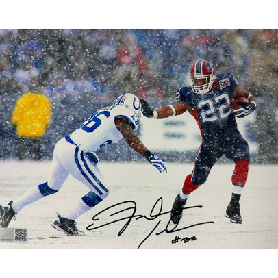 Fred Jackson Signed Snowy Stiff Arm 8x10 Photo Signed Photos TSE Buffalo 
