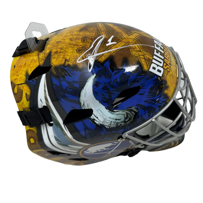 Ukko-Pekka Luukkonen Signed Sabres Full Size Replica Goalie Mask Signed Hockey Full Size Helmet TSE Buffalo 
