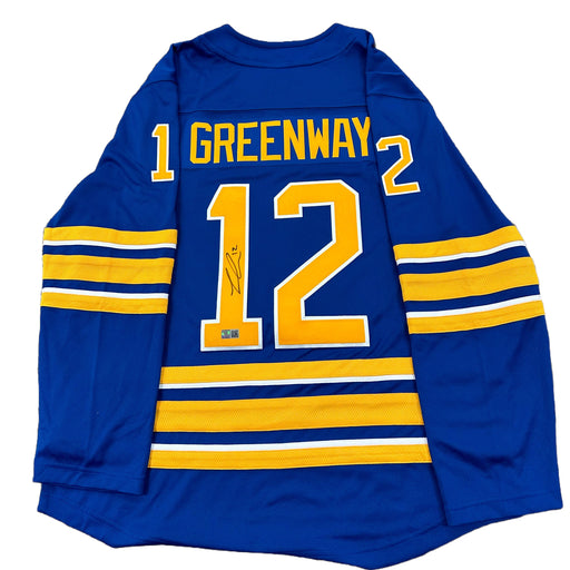 Jordan Greenway Signed Sabres Authentic Fanatics Licensed Blue Jersey Signed Hockey Jersey TSE Buffalo 