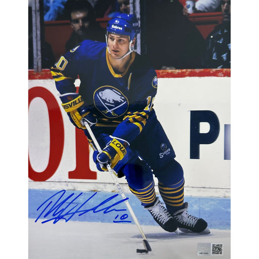 Dale Hawerchuk Signed Stick Down Skating in Blue 8x10 Photo Signed Hockey Photo TSE Buffalo 