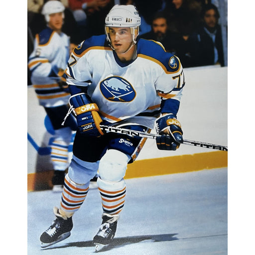 Pierre Turgeon Unsigned Skating In White Front View 8x10 Photo Unsigned Photos TSE Buffalo 