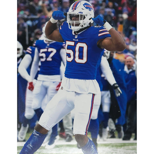 Greg Rousseau Unsigned Flexing in all Blue and White 11x14 Photo Unsigned Photos TSE Buffalo 