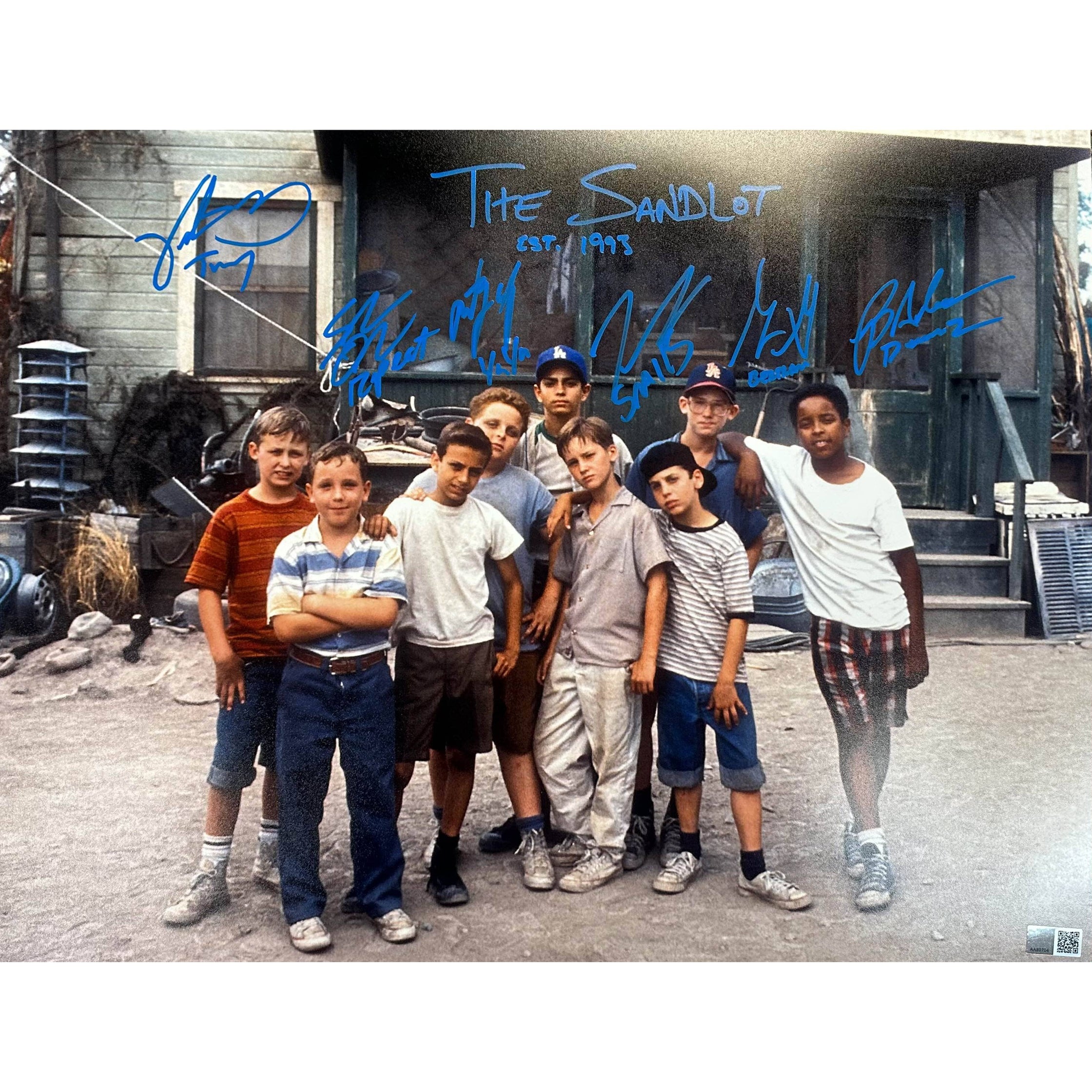 Sandlot Cast Signed 16x20 In Color Movie Photo with &ldquo;The Sandlot Est