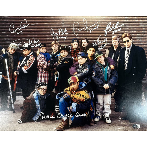 Mighty Ducks Cast Signed Group 16x20 Photo with "Quack, Quack, Quack" Signed Movie TSE Buffalo 16x20 