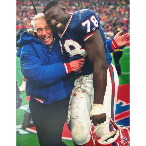 Marv Levy Unsigned Hugging Bruce Smith Vertical 11x14 Photo Unsigned Photos TSE Buffalo 