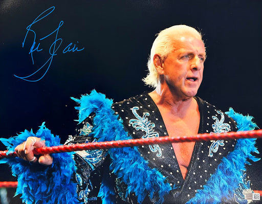 Ric Flair Signed Wearing Blue Robe 16x20 Photo Signed Photos TSE Buffalo 