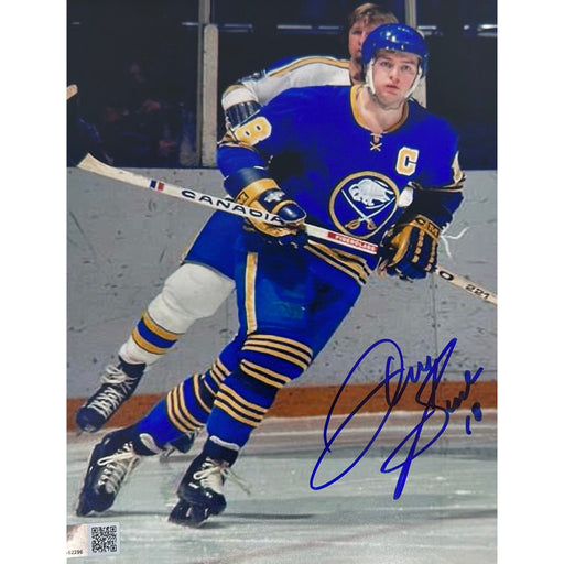 PRE-SALE: Danny Gare Signed Skating in Blue with Stick Up Photo PRE-SALE TSE Buffalo 