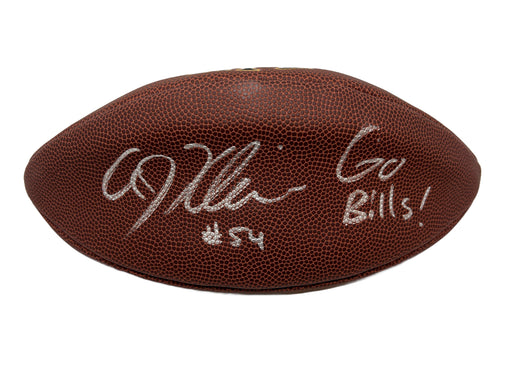 DEFLATED: AJ Klein Signed Wilson Replica Football w/ "Go Bills!" (Deflated) Damaged TSE Buffalo 