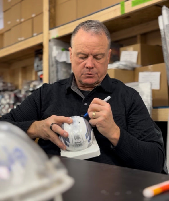 Steve Tasker Signed Buffalo Bills Rivalries Speed Mini Helmet