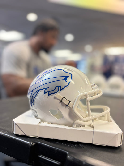 Greg Rousseau Signed Buffalo Bills Rivalries Speed Mini Helmet