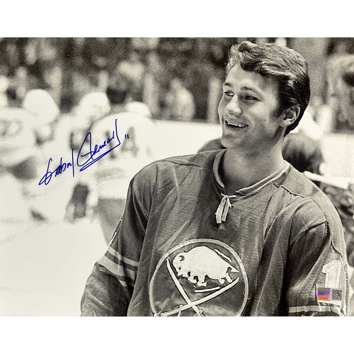 PRE-SALE: Gilbert Perreault Signed Close-up in Black & White Photo PRE-SALE TSE Buffalo 