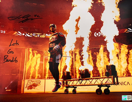 Josh Byrne Signed Fire Entrance 11x14 Photo with Let's Go Bandits Signed Lacrosse Photo TSE Buffalo 