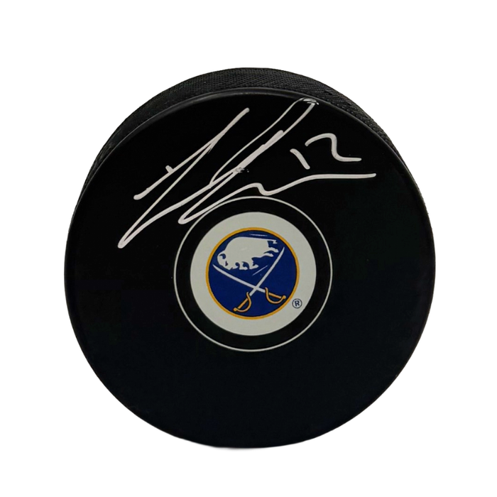 Jordan Greenway Signed Buffalo Sabres Small Logo Hockey Puck