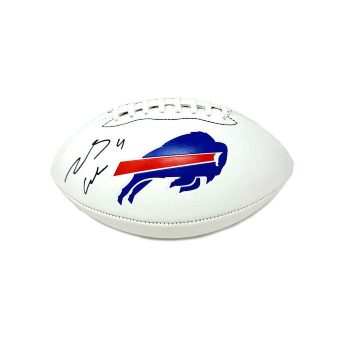 James Cook Signed Buffalo Bills White Logo Football Signed Footballs TSE Buffalo 