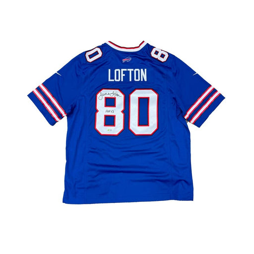 James Lofton Signed Buffalo Bills Nike Authentic Blue Jersey with HOF '03 Signed Jerseys TSE Buffalo 