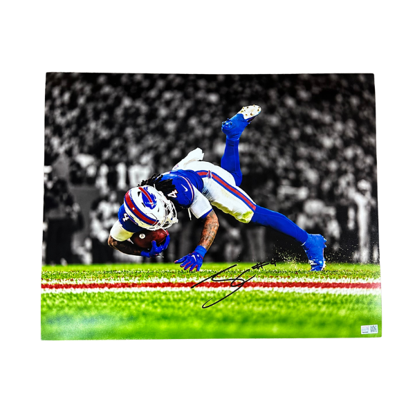 James Cook Signed Touchdown vs Lions Spotlight Photo