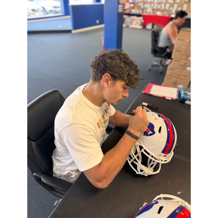 buffalo bison football helmet Joe Andreessen Signed Buffalo Bills Full Size 2021 Speed Replica Helme — TSE Buffalo