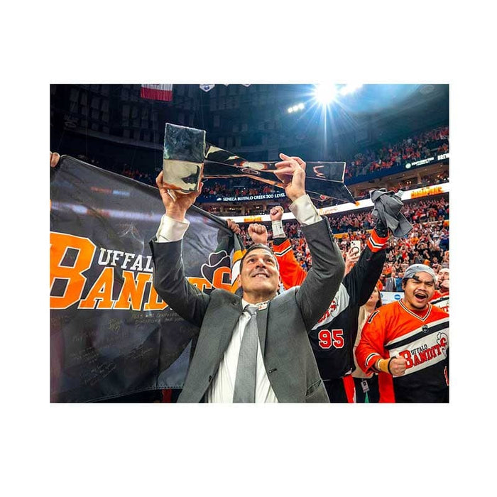 PRE-SALE: John Tavares Signed Holding NLL Trophy Photo PRE-SALE TSE Buffalo 