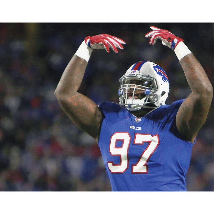 Jordan Phillips Arms Up in Blue Unsigned Photo Unsigned Photos TSE Buffalo 