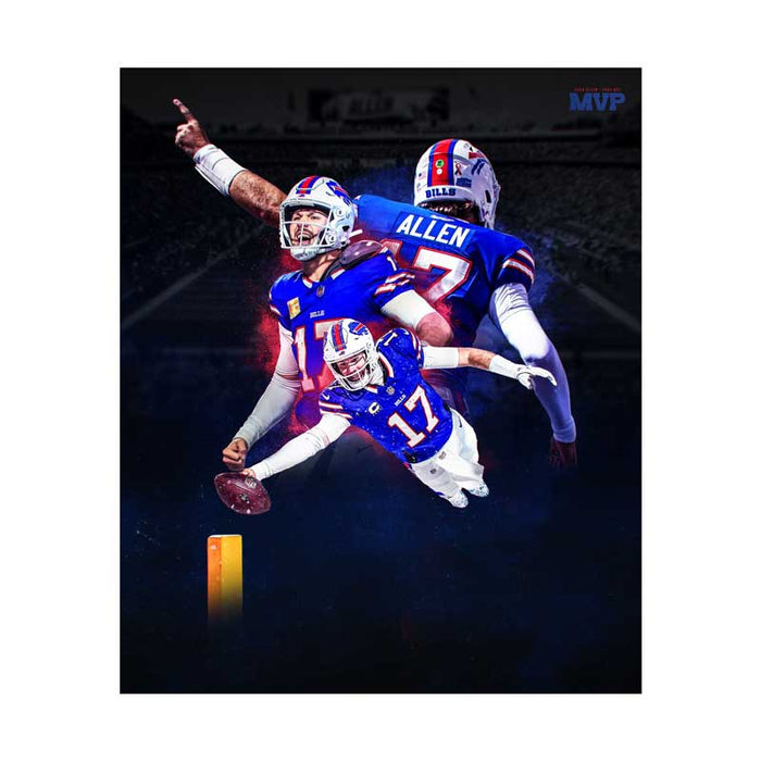 PRE-SALE: Josh Allen Signed MVP Color Burst Collage Photo