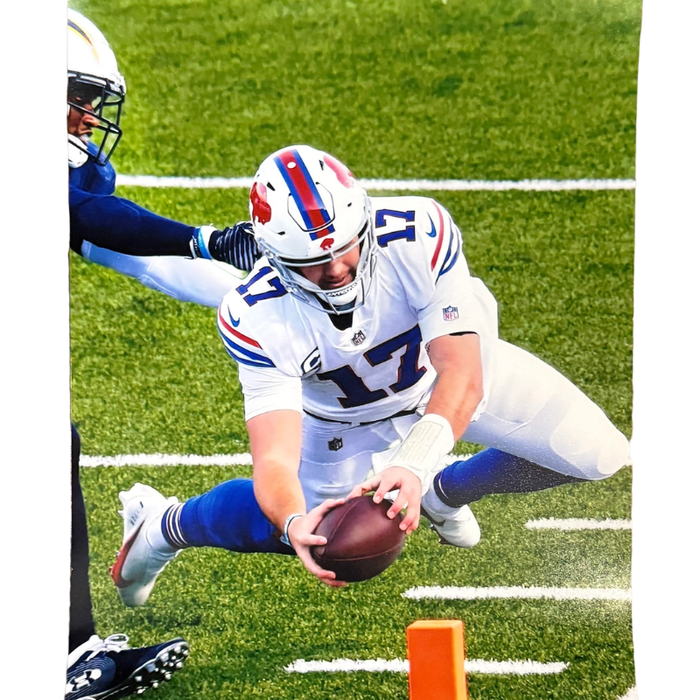 Josh Allen Unsigned Diving for Endzone in Standing Uniform 8x10 Photo