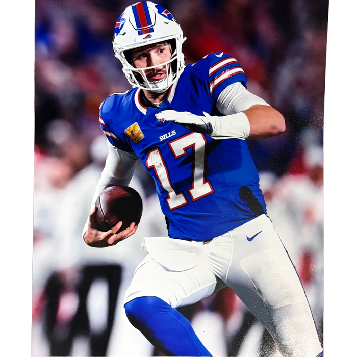Josh Allen Unsigned About to Slide 8x10 Photo
