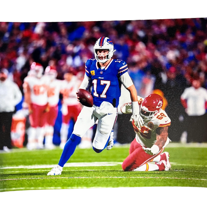 Josh Allen Unsigned Chiefs Scramble 8x10 Photo