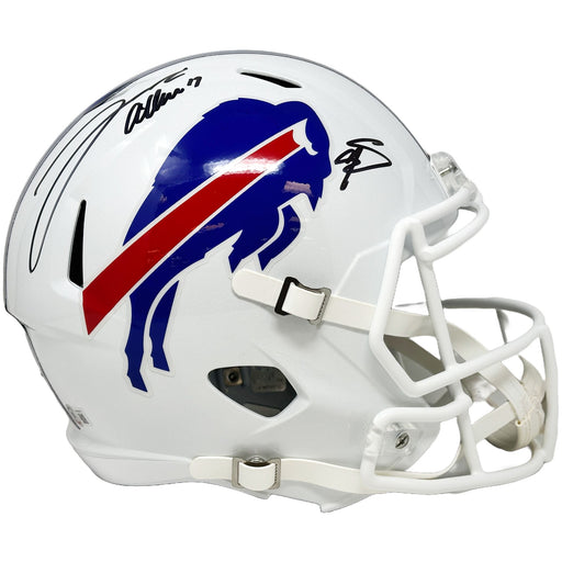 Josh Allen and Stefon Diggs Dual Signed Buffalo Bills Full Size 2021 Speed Replica Helmet Signed Full Size Helmets TSE Buffalo 