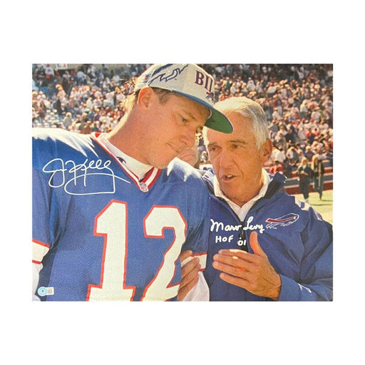 Jim Kelly and Marv Levy Talking Close-up Dual Signed 16x20 Photo Signed Photos TSE Buffalo