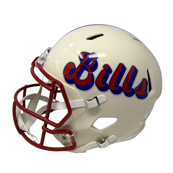 Khalil Shakir Signed Buffalo Bills Full Size Retro Speed Replica Helmet with Let's Go Buffalo!