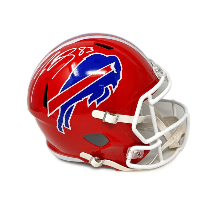 Lee Evans Signed Buffalo Bills Full Size Red Throwback Speed Replica Helmet