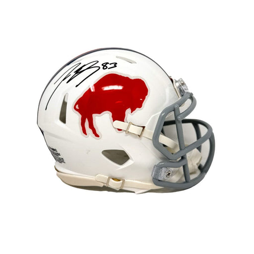 Lee Evans Signed Buffalo Bills Standing Buffalo Speed Mini Helmet Signed Mini Helmets TSE Buffalo 