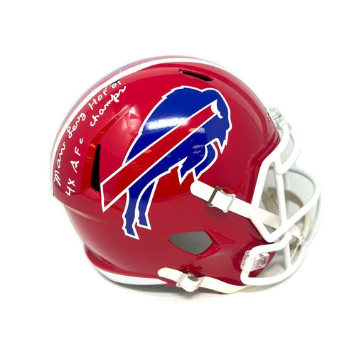 Marv Levy Signed Buffalo Bills Full Size Red TB Replica Helmet with 4x AFC Champs Signed Full Size Helmets TSE Buffalo 