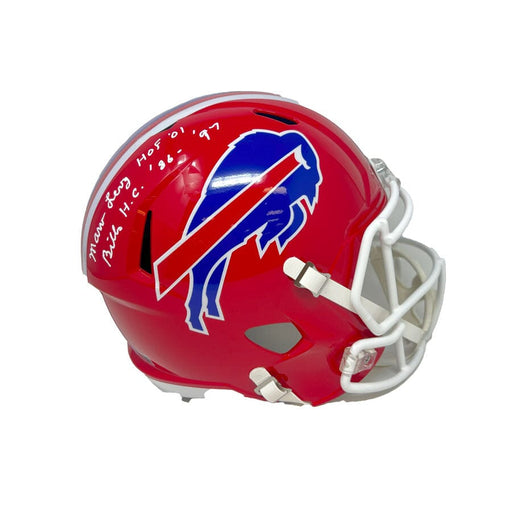 Marv Levy Signed Buffalo Bills Full Size Red TB Replica Helmet with Bills HC '86-97' Signed Full Size Helmets TSE Buffalo 