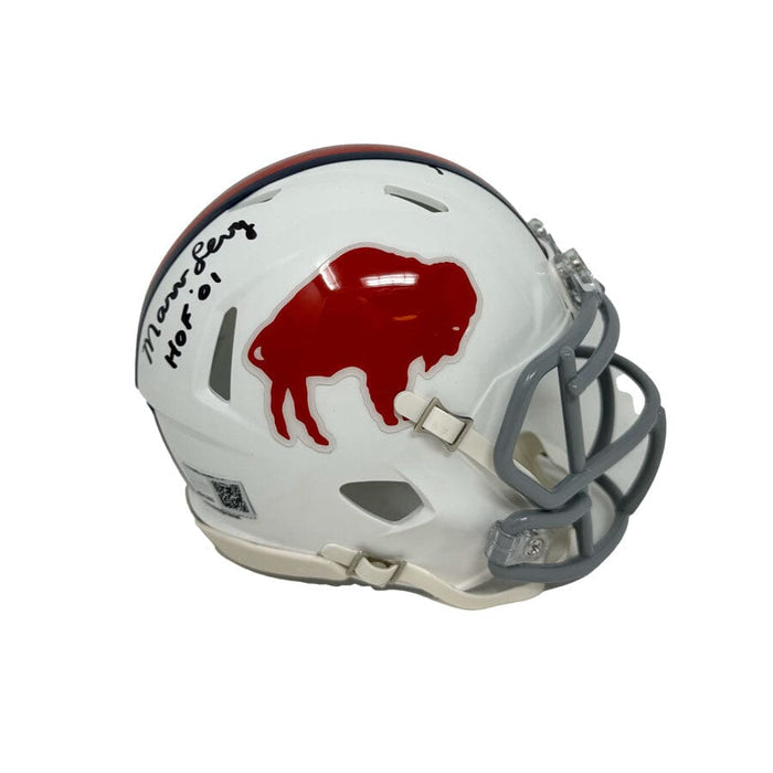 Marv Levy Signed Buffalo Bills Standing Buffalo Speed Mini Helmet with HOF '01 Signed Mini Helmets TSE Buffalo 