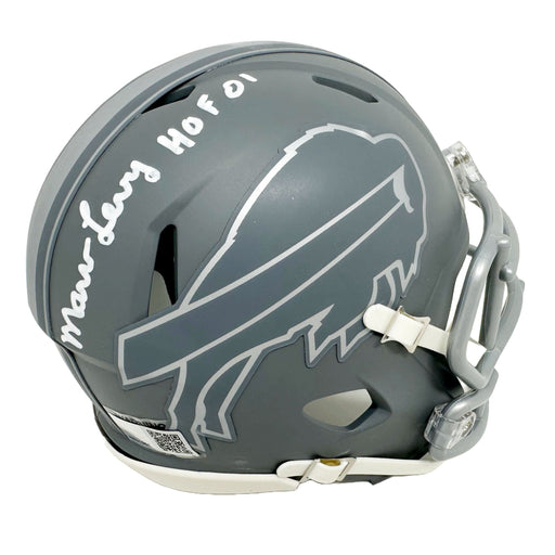 Marv Levy Signed Buffalo Bills Slate Speed Mini Helmet with HOF '01 Signed Mini Helmets TSE Buffalo 