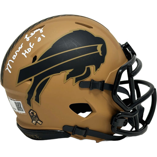 Marv Levy Signed Buffalo Bills 2023 Salute to Service Speed Mini Helmet with HOF '01 Signed Mini Helmets TSE Buffalo 