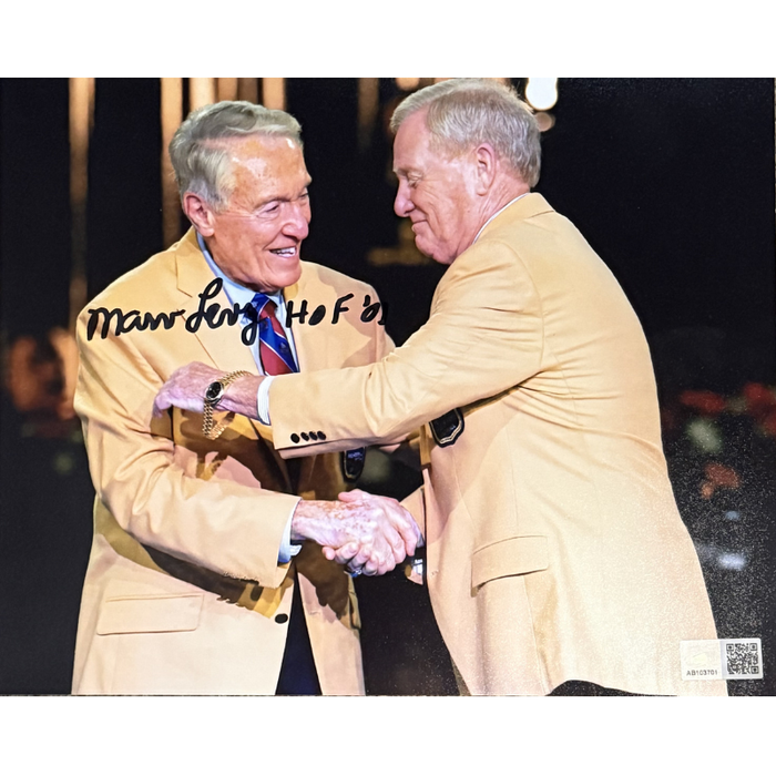 Marv Levy Signed Shaking Hands with Bill Polian 8x10 Photo